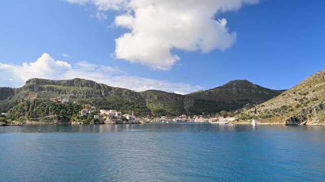 Sailing towards the beautiful island of Kastellorizo in Greece