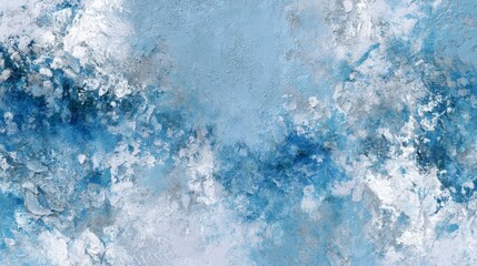 Naklejka premium Abstract Blue Glacier Texture Painting with Mixed Finishes for Artistic Backgrounds and Designs