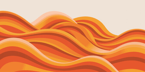 Abstract Orange Wave Vector Background Illustration with Flowing Curves and Colorful Modern Design © Razu Ahmed Emran 2