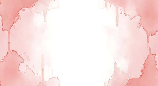 Abstract pink watercolor splash border with paint texture and soft wash on white background watercolor background abstract artistic invitation decorative creative