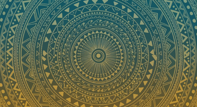 Intricate Circular Mandala Pattern with Geometric Designs.