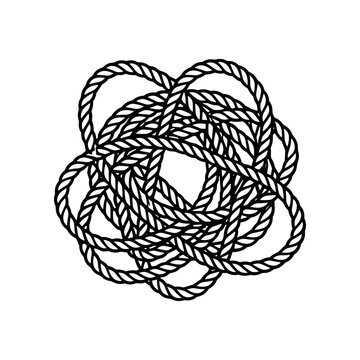 Knots made of twisted rope strands.