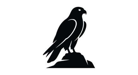 Fototapeta premium bird silhouette on rock vector animal wildlife