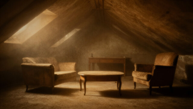 interior of an old attic