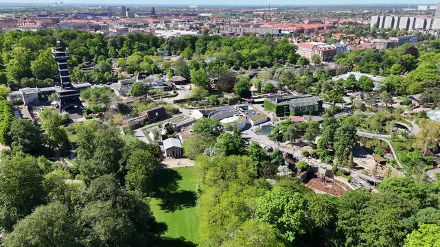 Aerial view of in Copenhagen Zoo, Denmark