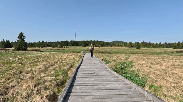 Hiking along the Bož&iacute; Dar Peat Bog Trail, Bohemian Ore Mountains &ndash; Czech Republic 