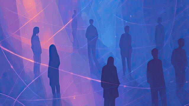 デジタル社会における孤立と人間関係の希薄化 イラスト