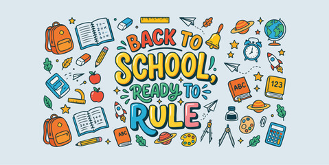 Naklejka premium Back to school typography 