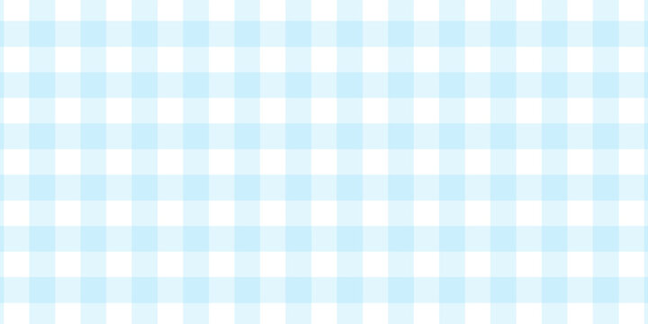 Seamless Light Blue Gingham Pattern Background. Classic Two-Tone Pastel Plaid Check Design for Fabric, Textile, Wallpaper, and Picnic Decor.