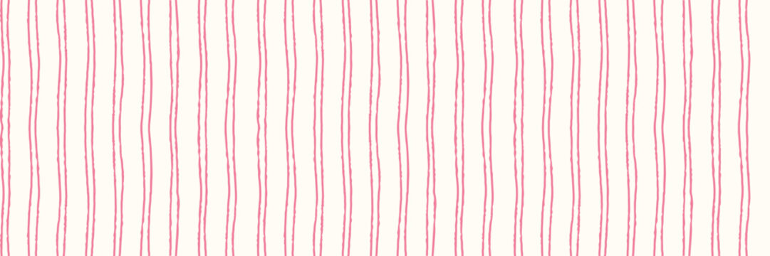 Watercolor baby stripe seamless pattern with pink vertical line stripes on soft beige background, hand painted texture. Baby stripe watercolor pattern. Drag to swatches.