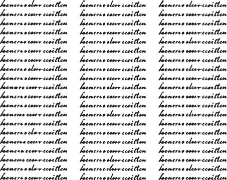 Handwritten Cursive Script Repeating Pattern Calligraphy Texture Sheet For Design And Background.