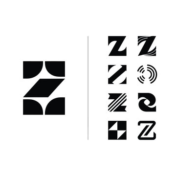 letter z logo variations vector graphic design
