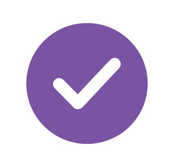 Purple circle with white checkmark icon © Foysal