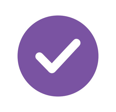 Purple circle with white checkmark icon
