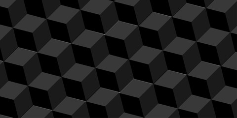 Obraz premium Triangle box isometric cube square paper black geometric background. vector paper grid element structure mosaic and wall decoration tile background.