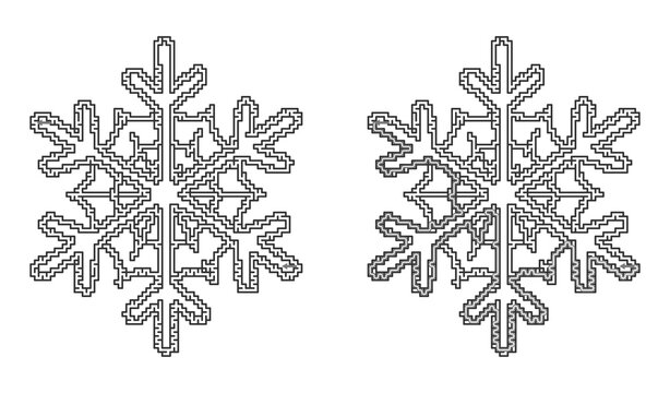 Winter snowflake maze for older kids with solution set