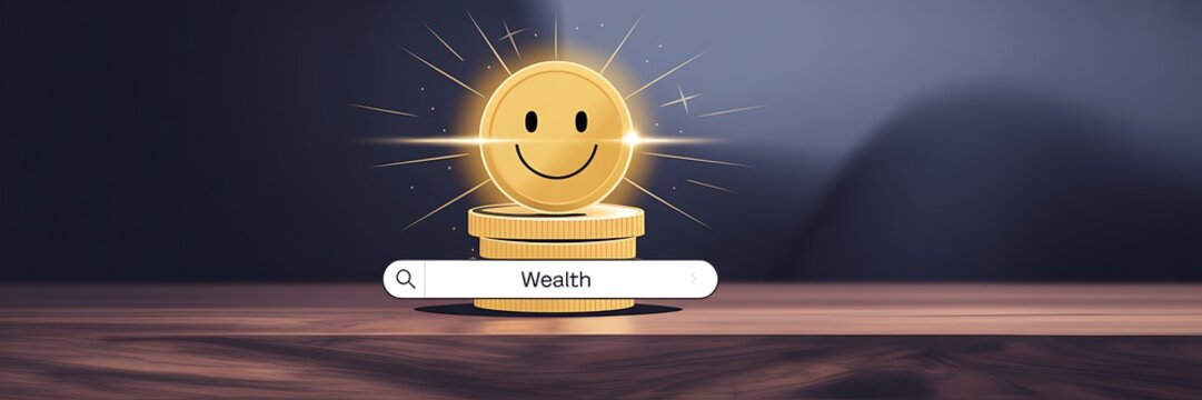 Health search concept with smiling face icon on digital interface