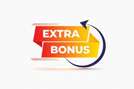 Bright extra bonus arrow banner with gradient colors and circular motion