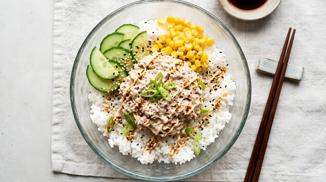Detailed 3D GIS Terrain Model with DEM and DSM Visualization of a Delicious Tuna Poke Bowl