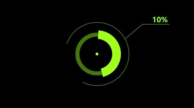  
loading icon animation  9% circle. 9% percent circle round donut chart infographic 