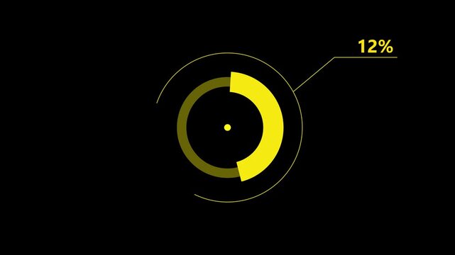  
loading icon animation  12% circle. 12% percent circle round donut chart infographic 
