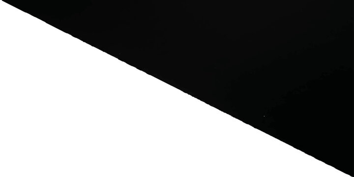 Geometric contrast of black and white split diagonally across the frame, creating a stark visual division.
