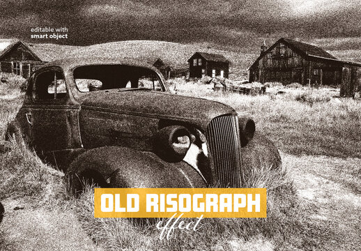 Old Risograph Photo Effect