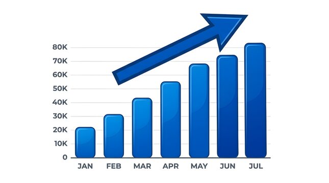business graph on white