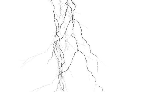 Black lightning bolts and electric sparks, dynamic energy and power symbol, vector graphics