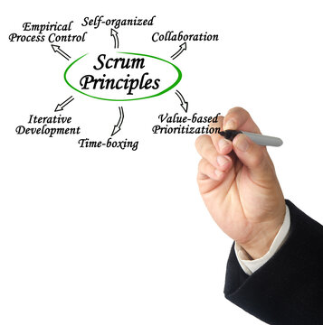 Man Presenting Six Scrum Principles