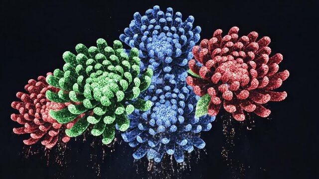 Vibrant Fireworks Bursting in a Dazzling Night Sky Display