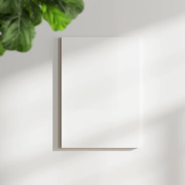 mockup canvas, empty picture canvas on wall, ISO DIN A, three scene