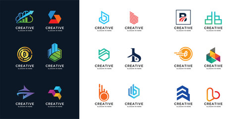 Logo collection, Abstract letter B logo design. icons for business of luxury, elegant, simple graphic inspiration © Urwah