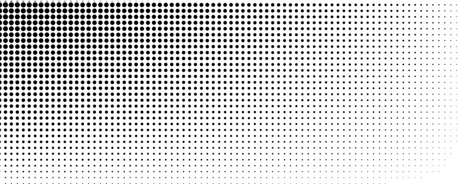 Halftone dotted pattern. Black and white halftone gradient. Vector illustration