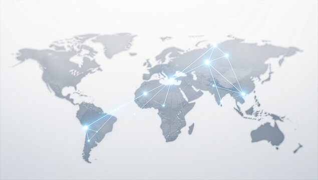Minimalist Digital Connection Dot Chart for Global Finance Network