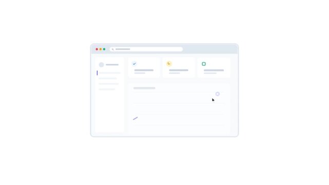 Minimalist Web Browser Interface Animation with Active Search Bar
