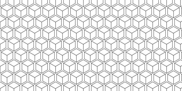 Vector square wall metallic decoration tech grid line box. metal cube creative geometric fabric wall tiles gradient web triangle diamond honeycomb hexagon art decorative textile design.