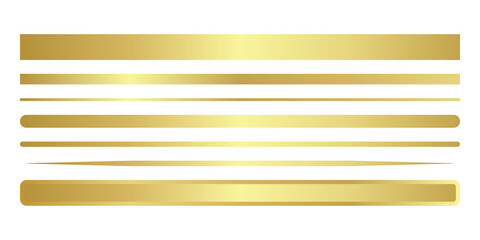 Horizontal gold line isolated on transparent background. Elegant luxury divider design element, premium shiny gold ornament for decoration and wedding card © sani