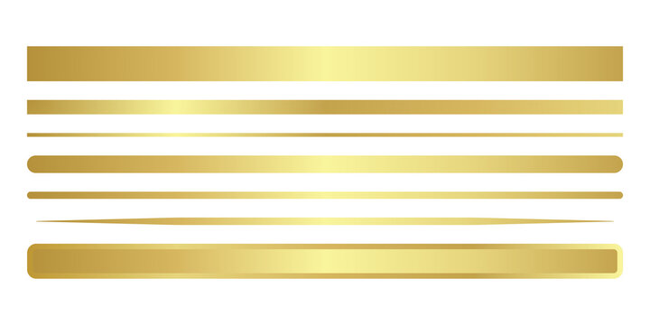 Horizontal gold line isolated on transparent background. Elegant luxury divider design element, premium shiny gold ornament for decoration and wedding card