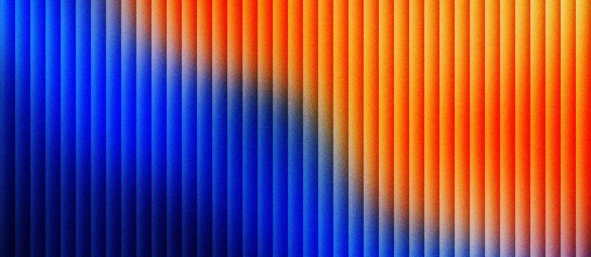 Abstract vertical line pattern with vibrant blue and orange gradient, modern geometric background with rhythmic parallel stripes, colorful textured surface for digital wallpaper and design.