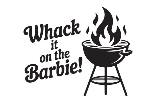 barbecue grill silhouette with flame bbq outdoor