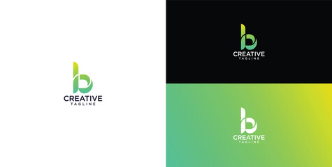 Modern and vibrant letter B logo design featuring a dynamic green gradient, ideal for creating a contemporary brand identity for innovative  © micky_adb