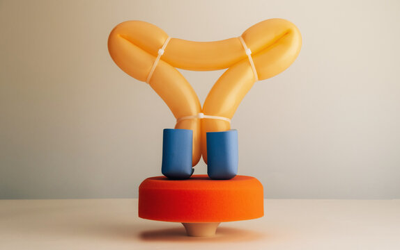 Balloon still life arrangement.