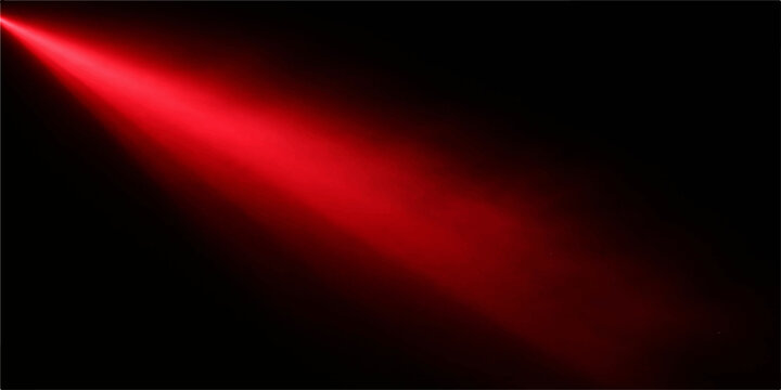 Crimson Light Beam Projection: Intense red spotlight stream with dramatic cinematic glow effect