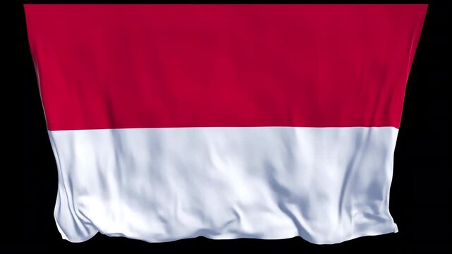 Realistic animation of the Monaco flag waving in the wind, ideal for travel, news, diplomacy, luxury lifestyle content, patriotic visuals, national holidays, educational projects, presentations, web