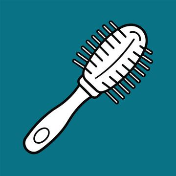 Outline icon of a hairbrush on a white background.