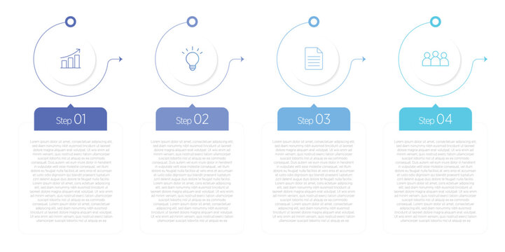 A clean 4-step infographic that presents a process in a clear and easy-to-follow visual format.