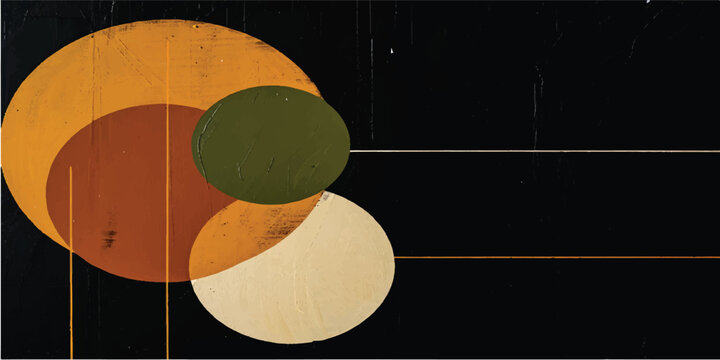 A vector illustration of a round traffic light designed like a 3d planet object on a wooden wall