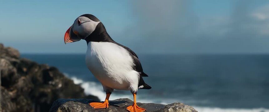 Atlantic Puffin in Ocean Mist