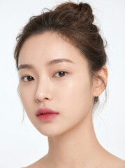 Fototapeta premium Korean beauty editorial portrait, korean beauty trend, Clean Beauty Studio Portrait
